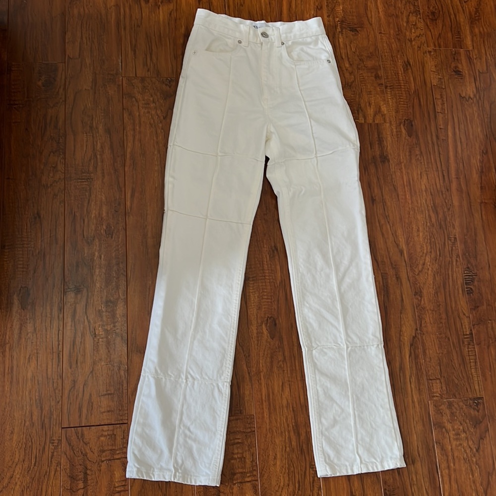 Zara Straight Leg Patchwork Jean - image 6